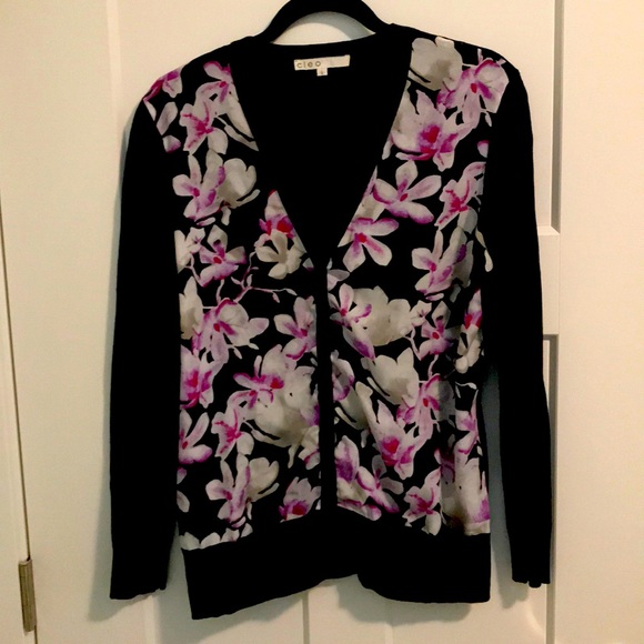 Cleo black and floral cardigan - Picture 1 of 5